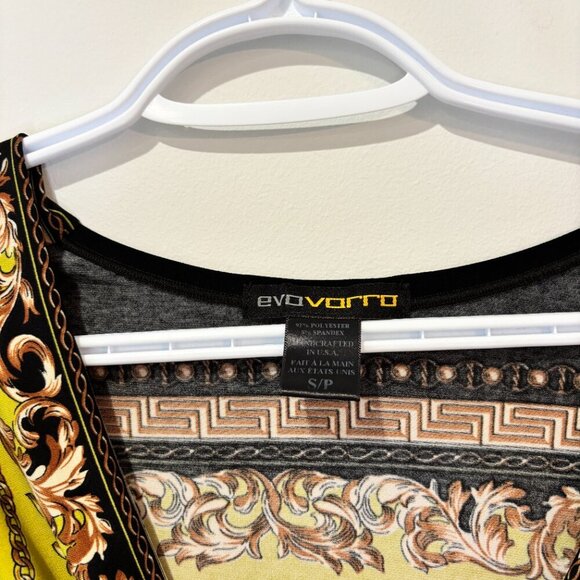 Evovorro Baroque Print Twist Front Mini Dress - Picture 4 of 8